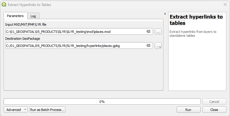 Extract hyperlinks to tables