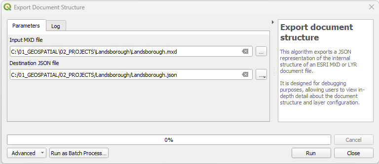 Export document structure