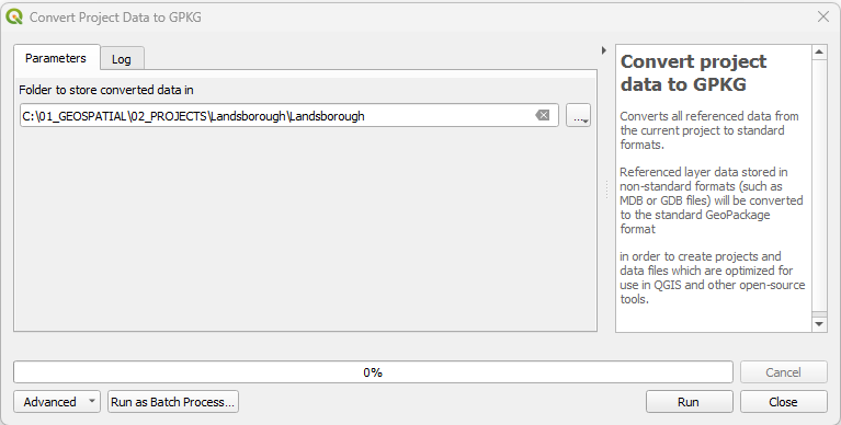 Convert loaded layers in QGIS to GPKG