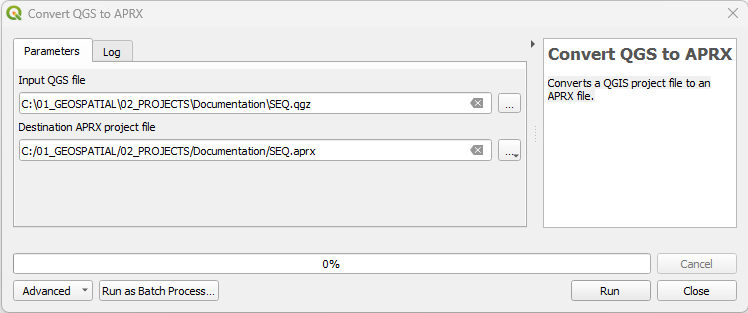 APRX to QGIS