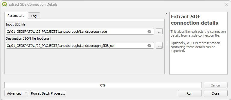 Extract SDE connection details