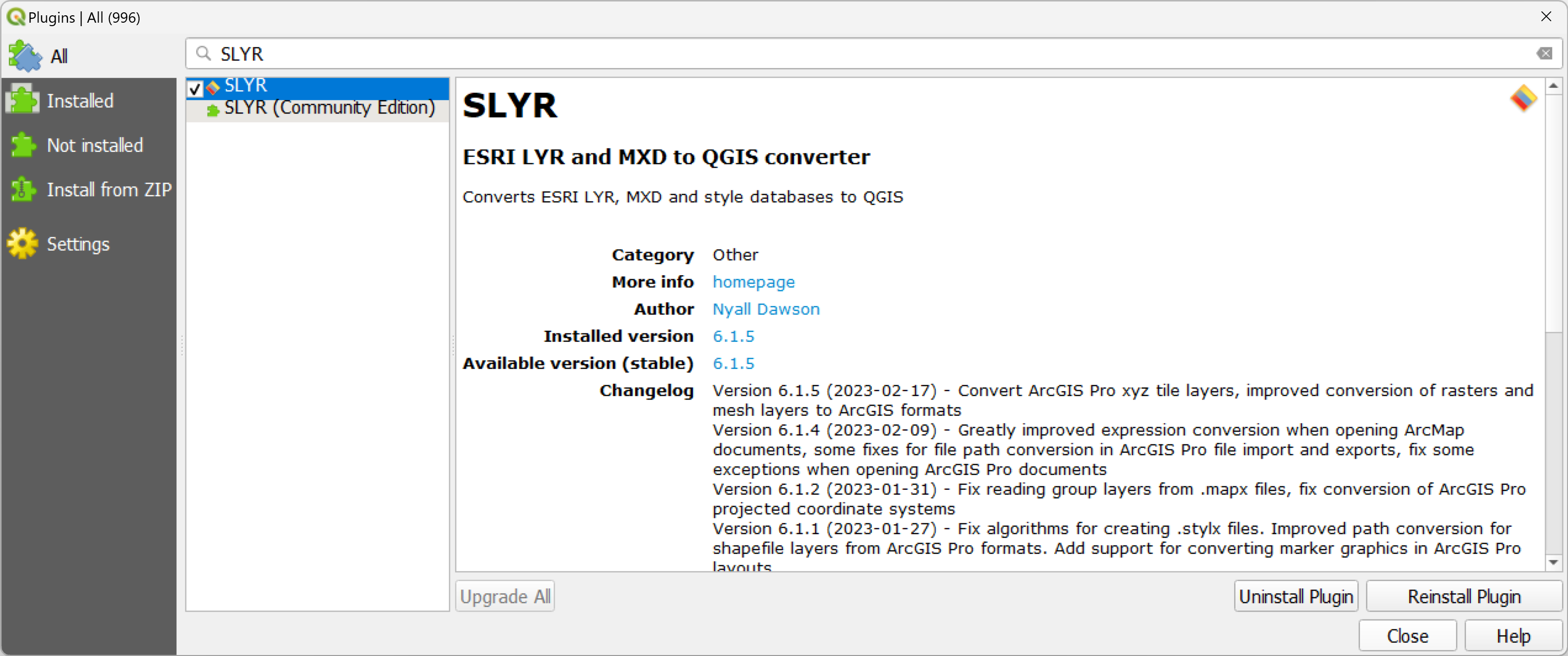 SLYR Changelog